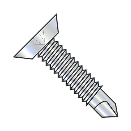 Usa Industrials Self-Drilling Screw, #10-32 x 5/8 in, Zinc Plated Steel Flat Head Phillips Drive BULK-SCRW-12687
